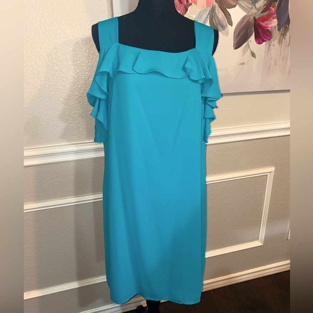 Alex Marie Sleeveless Dress || Size 14 || Turquoise